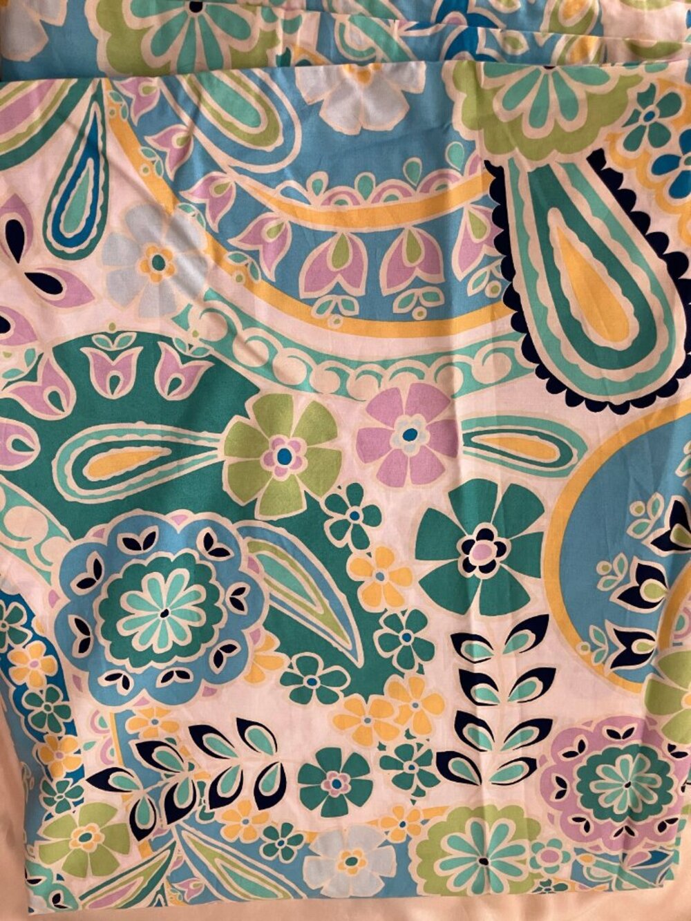 Pottery Barn Teen Duvet cover Twin Size 100% Cotton Boho Retro Floral 68 x 86 in